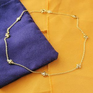 Authentic Tory Burch Kira Logo Gold Choker Necklace